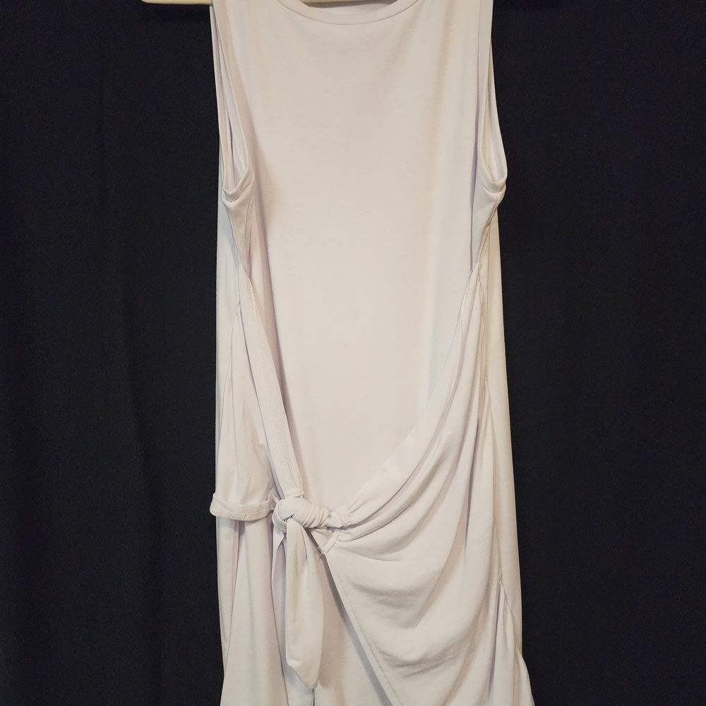 Cream Sleeveless Asymmetrical Sheath Dress